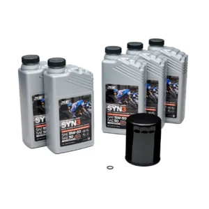 5 Qt. SYN3 Full Synthetic Motorcycle Lubricant Oil Change Kit – Black Filter
